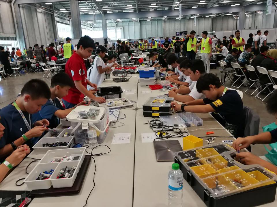 The pits where teams work to complete their robots